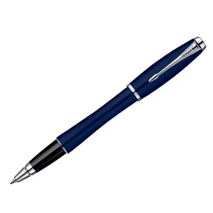Urban - Navy Blue Roller Ball Pen With Chrome Plated Trim And Medium Point Black Ink