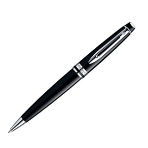 Expert - Nickel Palladium Plated Clip And Trim - Black Lacquered Ball Pen With Beveled Cap