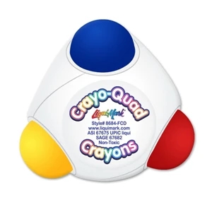 Crayo-quad (tm) - Four Color Process - Four Color Crayon Pyramid. Large Design