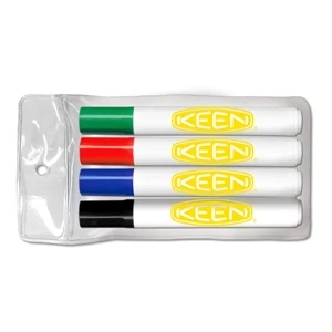 Dry Erase - Bullet Style Four Pack Of Dry Erase Marker With, Broadline Dry Erase Marker
