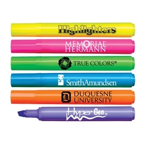 Brite Spots (r) - Direct Imprint - Fluorescent Barrel Jumbo Highlighter With Broad Chisel Tip. Made In Usa