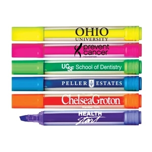 Brite Spots (r) - Direct Imprint - Clear Barrel Jumbo Highlighter With Broad Chisel Tip. Made In Usa