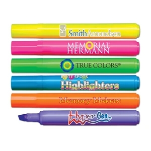 Brite Spots (r) - Four Color Process - Fluorescent Barrel Jumbo Highlighter With Broad Chisel Tip. Made In Usa