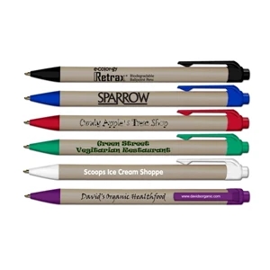 Retrax (r) E-color-gy(tm) - Biodegradable Retractable Ballpoint Cardboard Barrel Pen