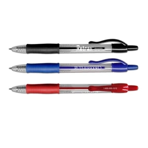 Retrax (r) - Gel Pen With Clear Barrel, Rubber Grip And Retractable Point