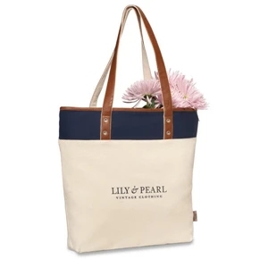 Heritage Supply (tm) Taylor - Navy - Cotton Fashion Tote Bag With Stylish Grommet Details