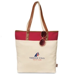 Heritage Supply (tm) Taylor - Red - Cotton Fashion Tote Bag With Stylish Grommet Details
