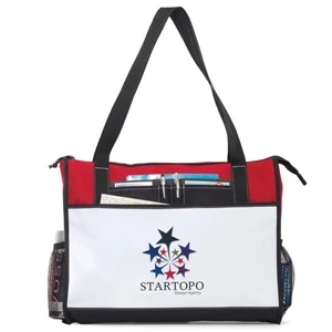 Merit - Red - Business Tote Bag With Oversized, Zippered Main Compartment