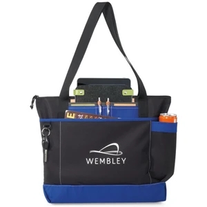 Avenue - Royal Blue - Business Tote Bag With Front Pocket Sized To Fit A Tablet With A Case