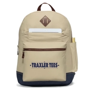 Heritage Supply (tm) - Khaki-navy - Computer Backpack With Exterior, Padded Tablet Pocket (fits Up To 10" Tablet)