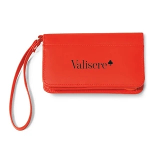 Lexi - Santa Fe Red - Simulated Leather Wristlet Wallet With Front Pocket