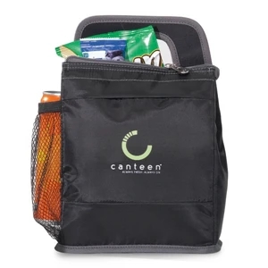 Delight - Black - Lunch Cooler With Front Pocket And Top Zippered Closure
