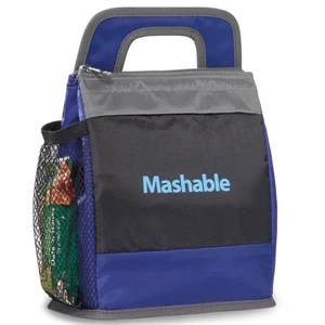 Delight - Royal Blue - Lunch Cooler With Front Pocket And Top Zippered Closure