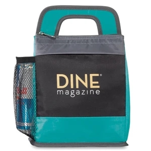Delight - Turquoise - Lunch Cooler With Front Pocket And Top Zippered Closure