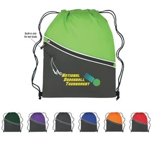 Two-tone Sports Pack With Drawstring Closure And Large Front Zippered Pocket