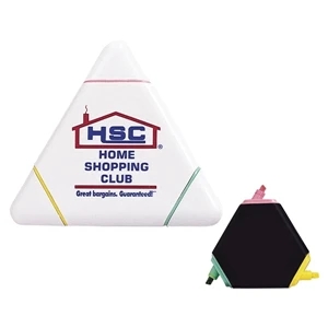 The Triple Header - Triangle Shaped Highlighter With 3 Tips, Yellow, Pink And Green