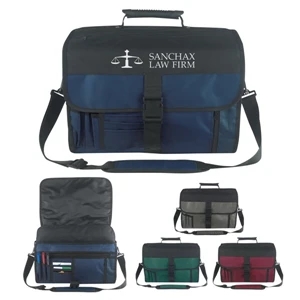 Silkscreen - Polyester Expandable Briefcase With Outside Zippered Pocket