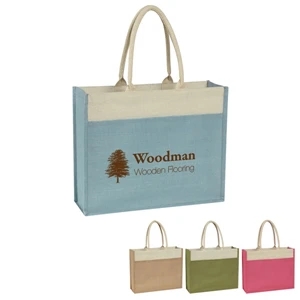 Hitgreen (tm) - Tote Bag With Large Front Pocket And 22" Padded Cotton Rope Handles