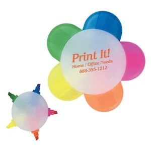 Five Prong Highlighter With 5 Tips In One, Yellow, Pink, Green, Orange And Blue