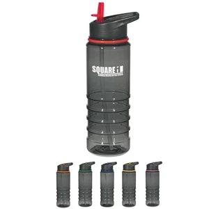 Gripper (tm) - Charcoal Color, Durable Tritan (tm) Material, 24 Oz. Water Bottle