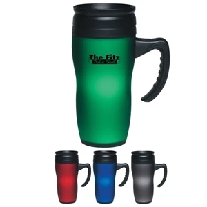 Soft Touch - Mug, 16 Oz., With Easy Grip Handle, Non-splash Screw On , Spill Resistant Lid