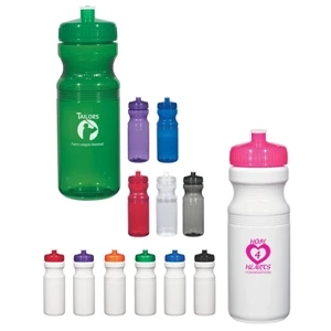 Hitgreen (tm) Poly-clear (tm) - Black - Fitness Bottle With Leak Resistant Push Pull Lid, 24 Oz