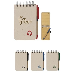 Eco-rich - Eco-friendly Spiral Jotter And Matching Pen With Elastic Pen Loop