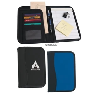 Micro Fiber Portfolio With Embossed Pvc Trim And 20 Page 5" X 7" Writing Pad