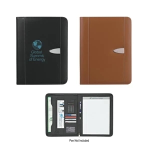 Eclipse (tm) - Bonded Leather 8 1/2" X 11" Zipper Portfolio With Calculator
