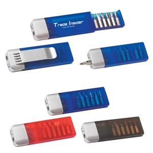 Compact Tool Kit Comes With A Small, Medium And Large Size Flat Head Bit