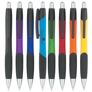 Iris - Plunger Action Pen With Black Rubber Grip For Writing Comfort And Control
