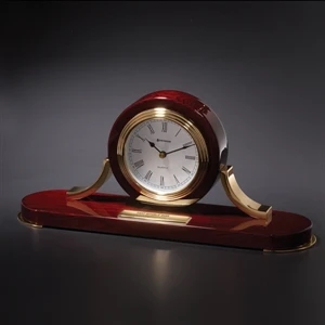 St. James - Desk Clock Created From Piano Finished Mahogany Colored Hardwood