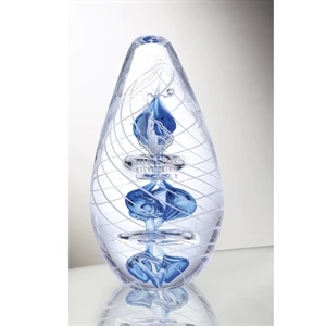 Pirouette - Art Glass Award With White Swirls That Encapsulate The Elaborate Rings