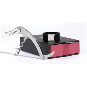 Connoisseur I - Set With Corkscre With Bottle Opener, Adjustable Wine Collar And Wine Pourer. Closeout