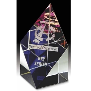 The Prism Collection - Optically Perfect Glass Award Topped With Dichoic Crystal