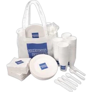 Lunch Launcher 500 Line - 10 Working Days - Tote Bag With Napkins, Plates, Cups And Utensils