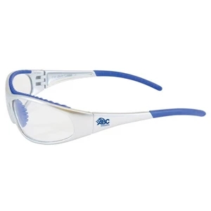 Flashfire - Clear Lens/blue And White Trim - Lightweight, Sporty Design Safety/recreational Glasses