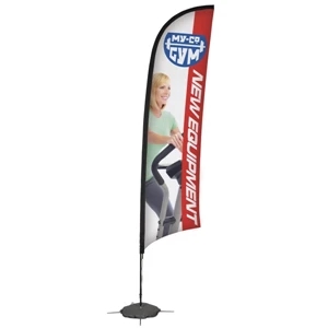 13' Razor Sail Sign Kit, Single-sided. Scissor Base With Water Ballast
