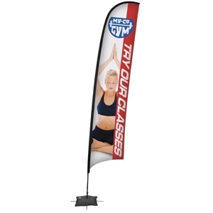 17' Razor Sail Sign Kit, Single-sided. Scissor Base With Water Ballast