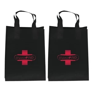 Recyclable Soft Loop Frosted Shopper Bag, 3.5 Mil, 1-color, 2-sided Hot Stamp Foil
