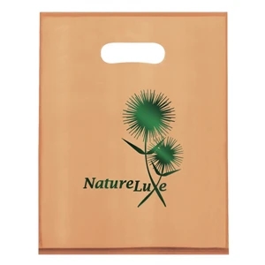 Frosted 2.5 Mil Die-cut Handle Bag With 1-color, 1-sided Hot Stamp Foil