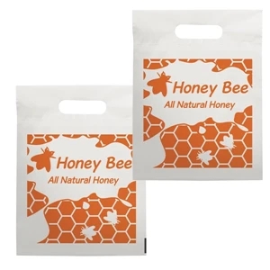 Earthcare - Soft Plastic Bag With Fold-over Reinforced Die-cut Handles. 2-sided Spot Color