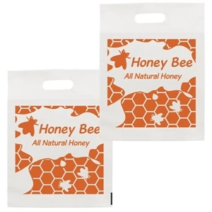 Earthcare - Soft Plastic Bag With Fold-over Die-cut Handles And 3" Bottom Gusset, 12" X 15"