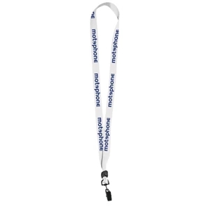 Single-ply Poly 3/4" Flat Style Lanyard With Black Bulldog Clip And Bead