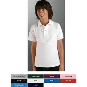 Jerzees (r) - Neutrals - Youth Size Polo Shirt, 6.5 Oz With Welt Knit Collar And Cuffs