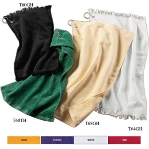 Towels Plus (r) Anvil (r) - Neutrals - Fringed 100% Cotton Terry Fingertip Towel With Grommet