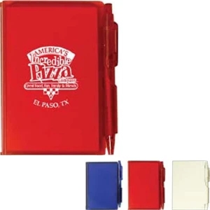 Digital Full Color Process - Memo Pad With Pen Lock In A Hard Plastic Case