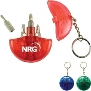 Digital Full Color Process - Four Screwdrivers In Round Case With Key Chain