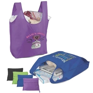 T-pac (tm) Poly T-shirt - Bag Made Of 190 Denier Polyester With Large Interior Pocket That Folds Into Pouch