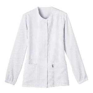 White Swan - Meta X -static Antimicrobial Unisex Scrub Warm-up Jacket - White